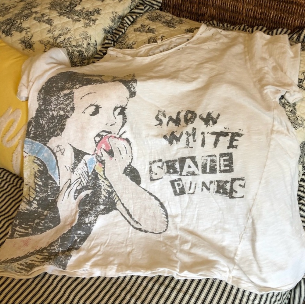 White Graphic Tee - Snow White Skate Punks
